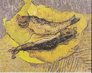 Still Life with smoked herrings on yellow paper, Vincent Van Gogh